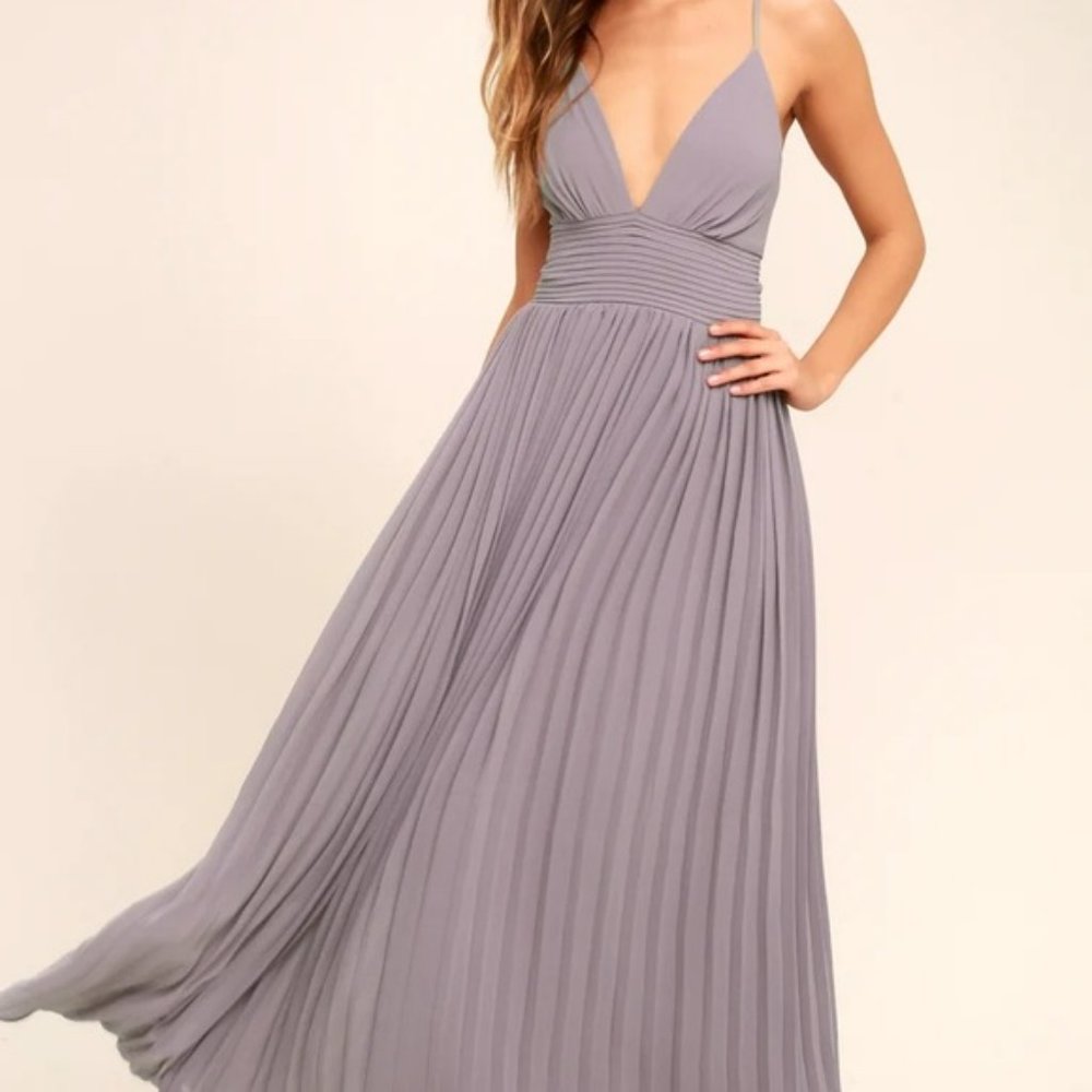 Lulus Strappy Pleated Maxi Dress
